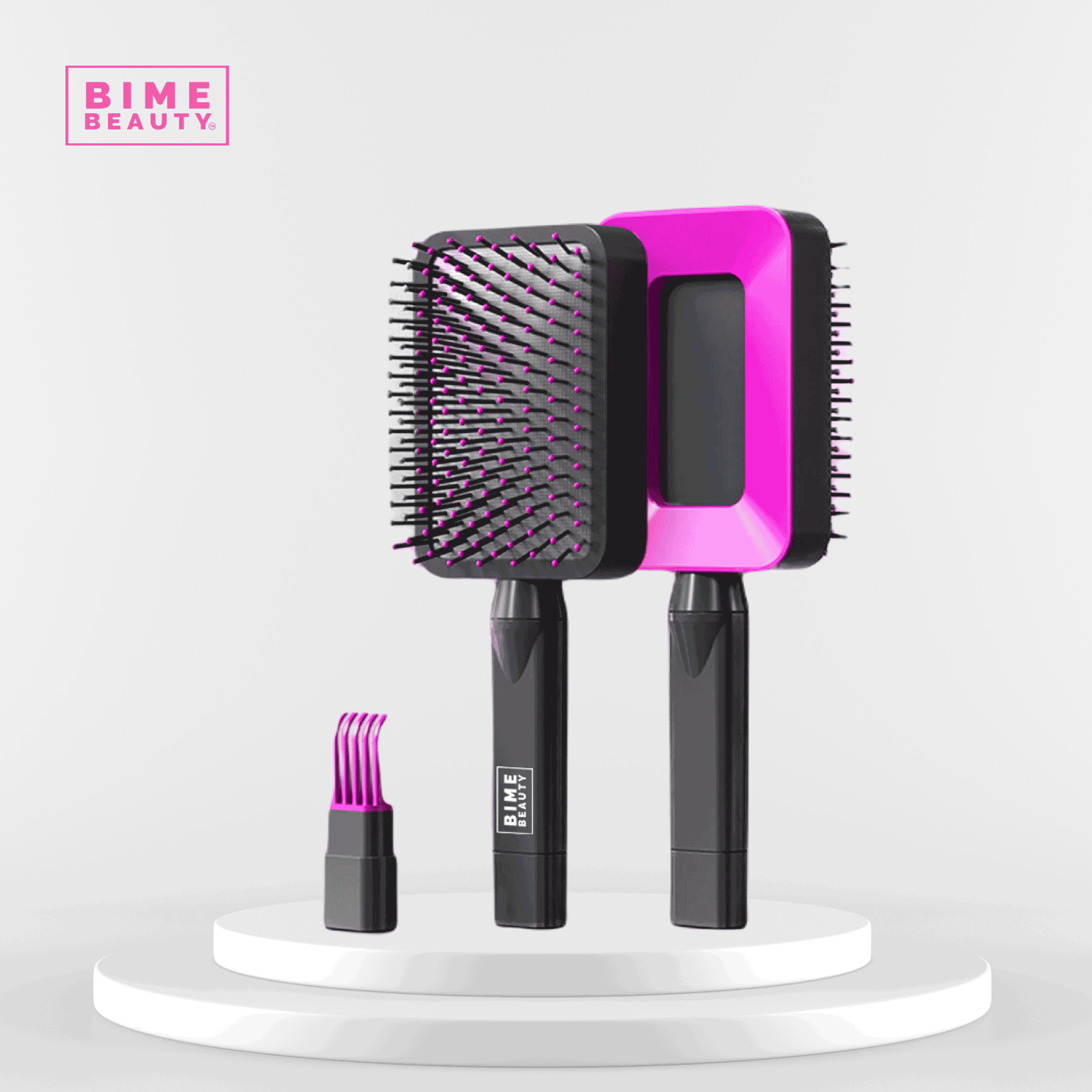 3D Self-cleaning Deluxe Rectangular Hair Brush by BimeBeauty