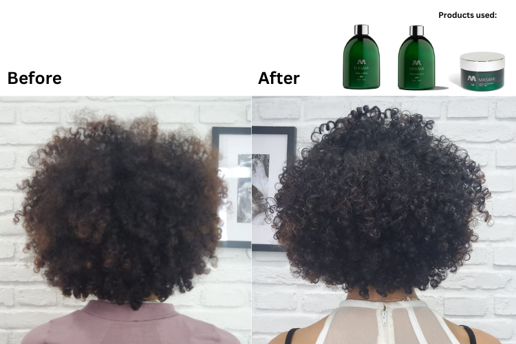 Curly Hair Before and after