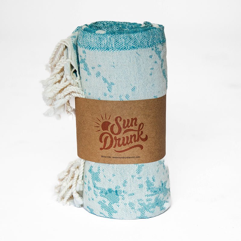 Sea Turtle Turkish Towel - Turquoise by Sun Drunk