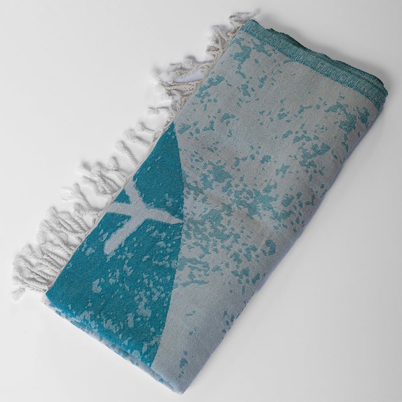 Sea Turtle Turkish Towel - Turquoise by Sun Drunk